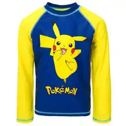 Walmart Pokemon Pikachu Big Boys Rash Guard Swim Shirt Little Kid to Big offer
