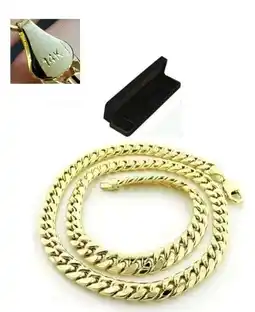 Walmart 14k Solid Yellow Gold Filled Miami Cuban Chain Necklace 6mm for Women and Men by JEWLER offer