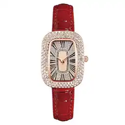 Walmart Exquisite Pigeon Egg & Starry Sky Ladies Mechanical Watch - Elegant Red Dial Timepiece offer