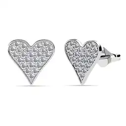 Walmart Cate & Chloe Cecilia 18k White Gold Plated Silver Stud Earrings with Swarovski Crystals for Women offer
