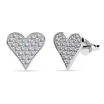 Walmart Cate & Chloe Cecilia 18k White Gold Plated Silver Stud Earrings with Swarovski Crystals for Women offer