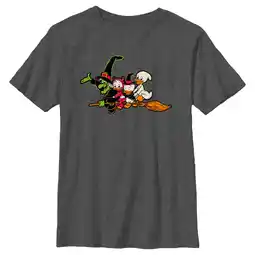 Walmart Boy's Mickey & Friends Halloween Huey Dewy and Louie Graphic Tee Charcoal Heather Large offer