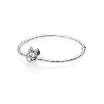 Walmart Pandora Disney Moments Pave Minnie Mouse Clasp Snake Chain Bracelet offer
