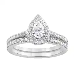 Walmart Unique Moments 1 Ctw Lab Grown Diamond Pear Bridal Set in 10K White Gold offer