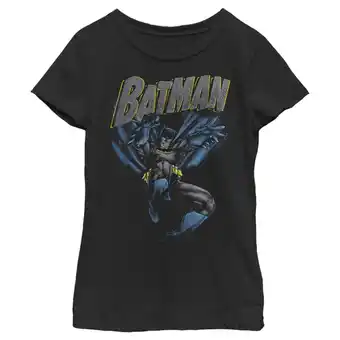 Walmart Girl's Batman Distressed Retro Action Logo Graphic Tee Black Medium offer