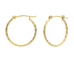 Walmart Tilo Jewelry 14K Yellow Gold Thin Hoop Earrings, 1mm Tube (12mm) Women, Men & Unisex offer