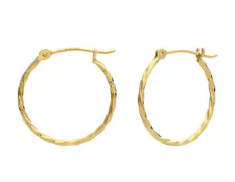 Walmart Tilo Jewelry 14K Yellow Gold Thin Hoop Earrings, 1mm Tube (12mm) Women, Men & Unisex offer