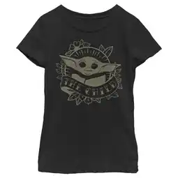 Walmart Girl's Star Wars: The Mandalorian Grogu The Child Tattoo Graphic Tee Black Large offer