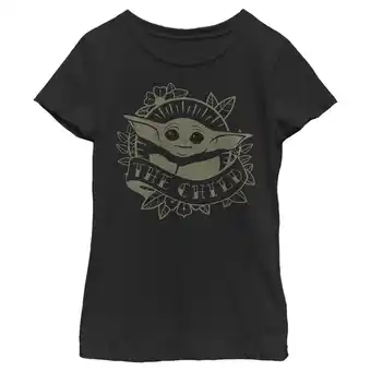Walmart Girl's Star Wars: The Mandalorian Grogu The Child Tattoo Graphic Tee Black Large offer