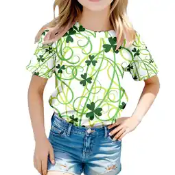 Walmart ZPWKLM T-Shirts For Kid Full Leaf Printed Round Neck Short Sleeved Clothes For Baby size 3-4T offer