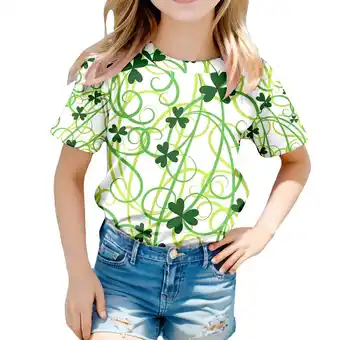 Walmart ZPWKLM T-Shirts For Kid Full Leaf Printed Round Neck Short Sleeved Clothes For Baby size 3-4T offer