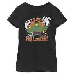 Walmart Girl's Marvel The Hulk Happy Halloween Graphic Tee Black Large offer