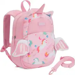 Walmart MOMMORE School Backpack with Leash, Cute 3D Cartoon Bookbag Daypack, Pink Unicorn offer