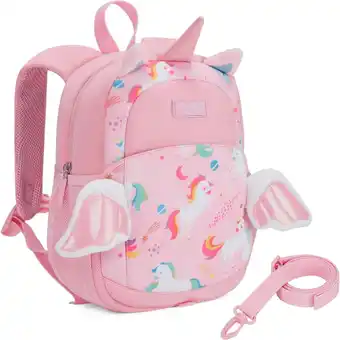 Walmart MOMMORE School Backpack with Leash, Cute 3D Cartoon Bookbag Daypack, Pink Unicorn offer
