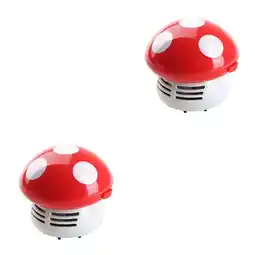 Walmart 2 PCS Mini Vacuum Desk Portable Crumb Sweeper Hand Held Red offer
