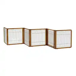Walmart Richell Convertible Wooden Freestanding Pet Gate with Door Panel, 134 Wide offer