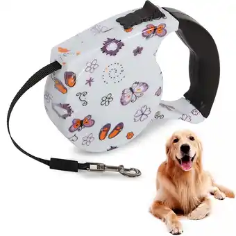 Walmart 5M Retractable Dog Lead 16ft Heavy Duty Pet Walking Leash with Anti-Slip Handle One-Hand Brake offer