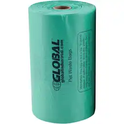 Walmart Global Industrial Pet Waste Plastic Bags With Tie-Handles Green 400 Bags/Roll offer