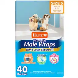 Walmart Hartz Disposable Male Dog Diaper Wrap, Superior Leak Proof Protection, Size S, Pack of 40 offer