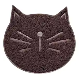 Walmart Black PVC Cat Face Shaped Litter Mat for Pet Use Non Slip Wear Resistant Protects Floors 1pc offer