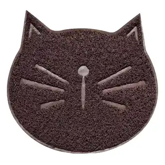 Walmart Black PVC Cat Face Shaped Litter Mat for Pet Use Non Slip Wear Resistant Protects Floors 1pc offer