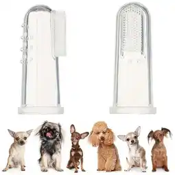 Walmart Qumonin 4pcs Silicone Finger Brushes for Small Dogs & Cats offer