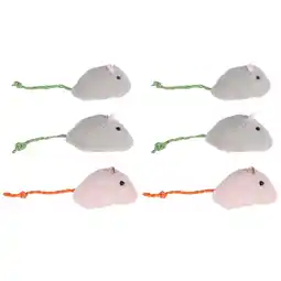 Walmart UPGRATOR Simulation Plush Mouse Assorted Color Pet Cat Interactive Play 6Pack 4.1x2x1.4in offer