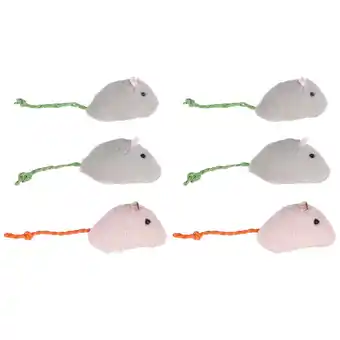 Walmart UPGRATOR Simulation Plush Mouse Assorted Color Pet Cat Interactive Play 6Pack 4.1x2x1.4in offer
