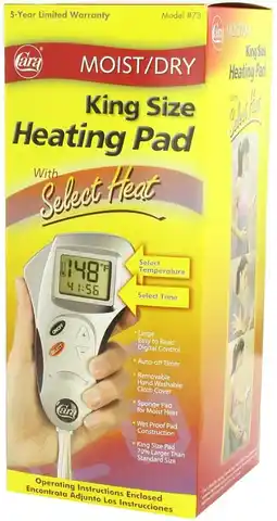 Walmart Cara Heating Pad Moist/Dry King Size With Select Heat 1 Each (Pack of 4) offer