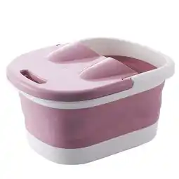 Walmart Collapsible Foot Spa Tub with Massaging Rollers Portable Pink offer
