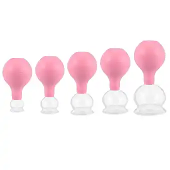 Walmart 5 Pcs Cupping Device Glass Suction Cups for Face Vacuum Can Body Household Pink Rubber offer