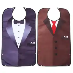 Walmart AthitqqM 2pcs Waterproof Adult Bibs Waterproof Clothing Protector Elder Patient Bibs offer