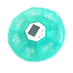 Walmart Portable Electronic Digital Pill Box Timer with Alarm Date Display Smart Pill Case Reminder (Green) offer