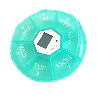 Walmart Portable Electronic Digital Pill Box Timer with Alarm Date Display Smart Pill Case Reminder (Green) offer