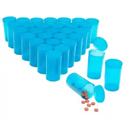 Walmart 30 Pack Empty Pill Bottles with Pop Top Caps, 19 Dram Prescription Medicine Containers (Blue) offer