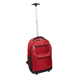 Walmart Preferred Nation Unisex Laptop Compatible Polyester Wheeled Backpack, Red offer