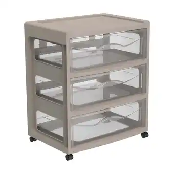 Walmart Mainstays 3 Drawer Wide Cart, Papyrus Beige offer