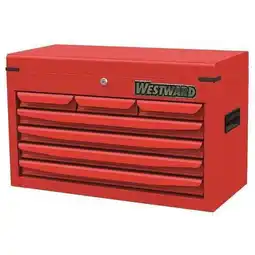 Walmart Westward 48RJ71 25-15/16W Top Chest 7 Drawers, Red, 12-1/16D x 16H offer