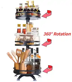 Walmart Gomok Rotating Spice Rack, Multi-Layer Tier Turntable, Rotates 360 Degrees, Adjustable Shelves offer