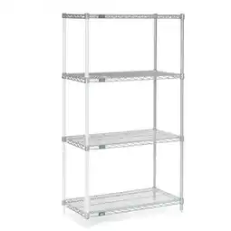 Walmart Nexel A12367C 12 x 36 x 74 in. 4 Tier Wire Shelving Add-On Unit, Chrome offer