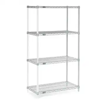 Walmart Nexel A12367C 12 x 36 x 74 in. 4 Tier Wire Shelving Add-On Unit, Chrome offer