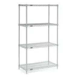 Walmart Nexel 4 Tier Chrome Wire Shelving Starter Unit, 36W x 12D x 63H offer
