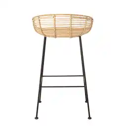Walmart Bloomingville Woven Rattan and Metal Stella Bar Stool, Brown offer