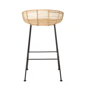 Walmart Bloomingville Woven Rattan and Metal Stella Bar Stool, Brown offer