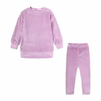 Walmart FRSASU Clearance Autumn Winter Girls' Long Sleeve Gold Silk Trousers Set offer