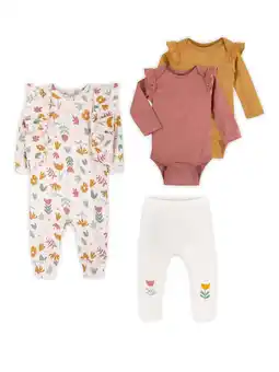 Walmart Little Star Organic Baby Girl 4 Pc Mix & Match Romper Bundle Gift Set, Size Newborn - 24 Months offer