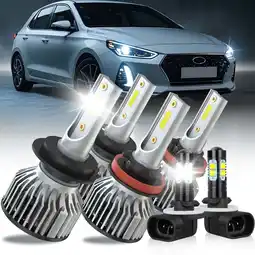 Walmart For Hyundai Elantra GT 2013-2017 6x H7 H11 LED Headlight bulbs High Low Beam + 881 Fog Lights White offer