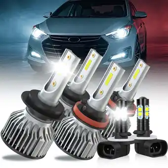 Walmart 6x For Hyundai Elantra w/o projector 2015-2016 Kit H7 H11 LED Headlight 881/889 Foglight Combo Bulbs offer