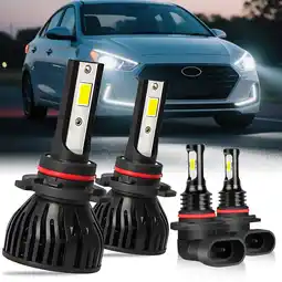 Walmart LED Headlight Bulbs Kit High Low Beam Fog lights White for 2020 Hyundai Accent w/ Projector offer