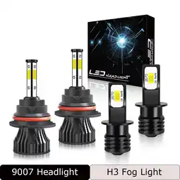 Walmart WVKVII 9007 LED Headlight H3 Fog Light Bulbs for Subaru Legacy 2000-2004 55W 5500LM 6000K 4pcs offer